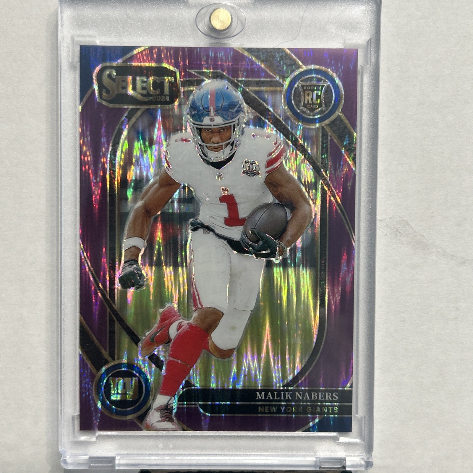 2024 Panini Select Club Level Malik Nabers - Purple Prizm Shock /360 (RC)