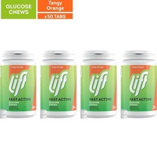 Lift Fast-Acting Glucose Chewable Energy Tangy Orange 50 Tablets 4 x 200g