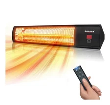 Solary Electric Infrared Outdoor Heater Wall Mounted 1600w 30in w remote NEW