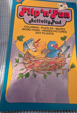 Vintage 1993 Flip n Fun Activity Pad Unused Coloring Puzzles Modern Publishing