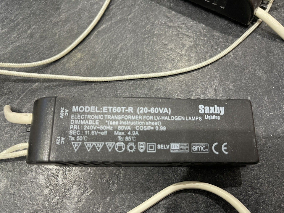 Saxby ET60R 12V Lighting Transformer 20W60W Dimmable for LVHalogen