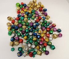 Lot of 100 Colored Metal Jingle Bells