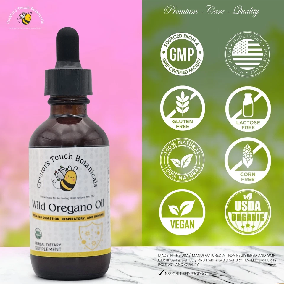 Wild Mediterranean масло орегано 1 и 2 унц — капли для поддержки иммунитета с высоким содержанием карвакрола - Изображение 2 из 4