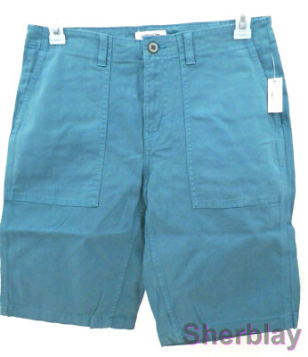 Goodthreads Men's 11'' Inseam Stretch Canvas TEAL Utility Short sz 31