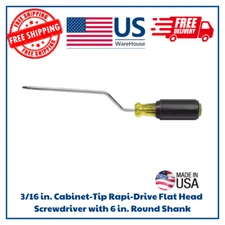 3/16 in. Cabinet-Tip Rapi-Drive Flat Head Screwdriver with 6 in. Round Shank