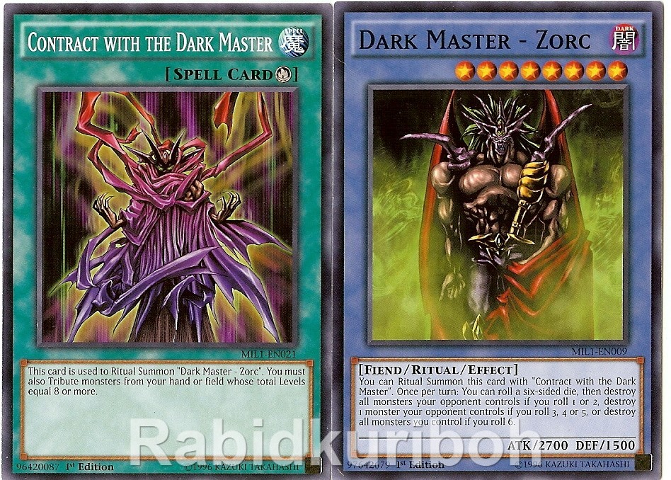 Yugioh Dark Master - Zorc + Contract with the Dark Master - Set Yugioh Dark Master - Zorc + Contract with the Dark Master - Set