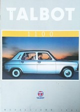 Talbot 1100 1981 Brochure Brochure Catalogo Broszura Folleto