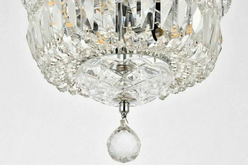 Crystal Chandelier Flush Mount Ceiling 4 Light Fixture Hallway Bathroom Bedroom - Picture 7 of 9