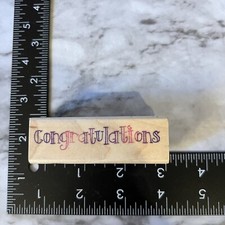 Rubber Stamp Congratulations Wood Mounted