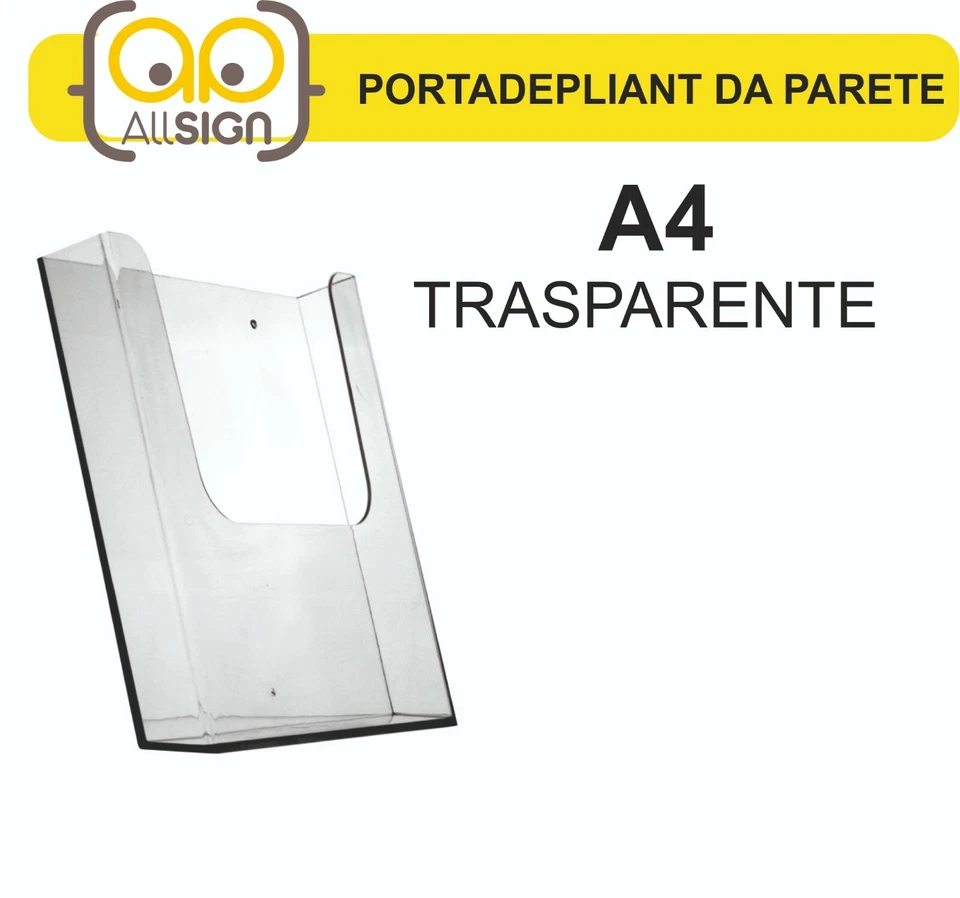 PORTADEPLIANT A4 DL TRASPARENTE DA PARETE agenzia depliant plexi espositori