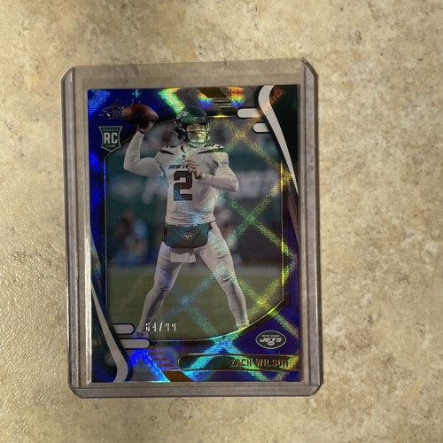 2021 panini Absolute Zach Wilson Blue Diamond Rookie #/99 New York Jets - Picture 4 of 4