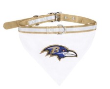 NFL Collar Bandana Pet Wear Reflective Baltimore Ravens Size Large Pets first