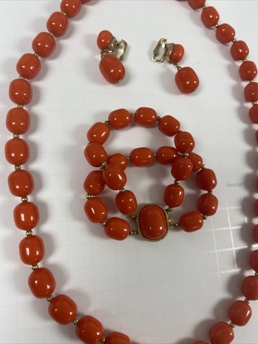 Vintage Marvella Jewelry Set Faux Pearl Necklace & Bracelet & Earnings - 第 3/12 張圖片