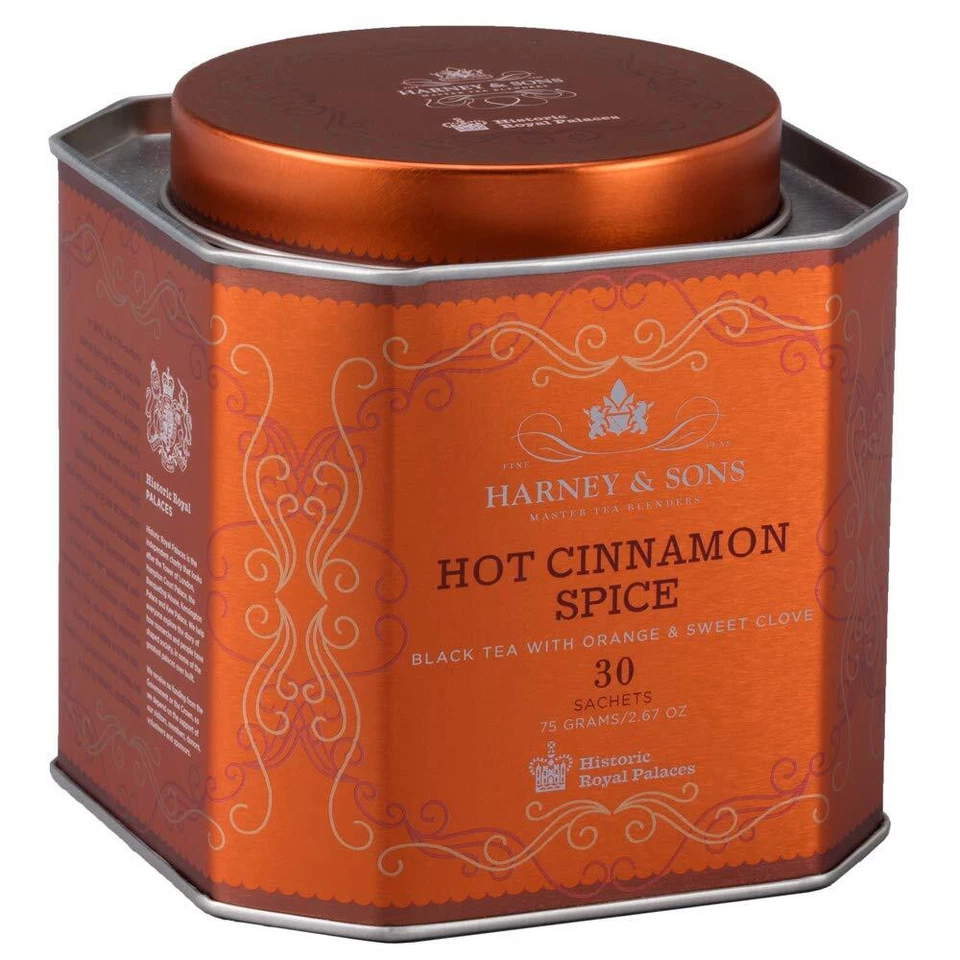 Lata de té Harney & Sons Hot Cinnamon Spice - Té negro con naranja y clavo dulce - Foto 3 de 4