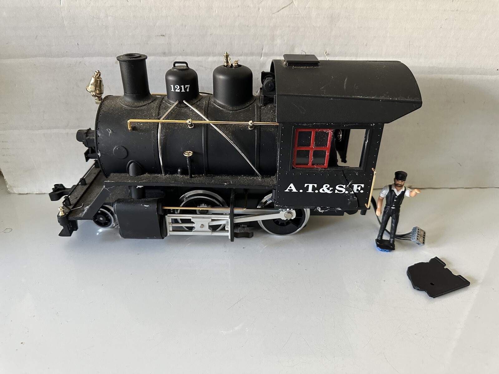 LGB Lehmann G Scale 2 4 0 Steam Locomotive A T S F 1217 ATSF Has lgb-lehmann-g-scale-2-4-0-steam-locomotive-a-t-s-f-1217-atsf-has
