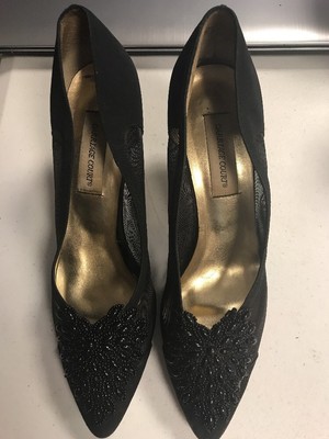 black mesh court shoes