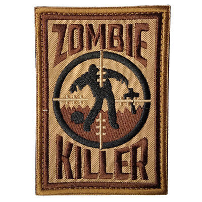 ZOMBIE KILLER Embroidered Military Tactical Hook Loop Patch Badge  A1197