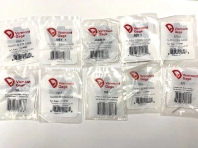 VERMONT GAGE PIN GAGE CHOOSE FROM .066 .067 .068 .069 .070 +/- PLUS MINUS 1PC