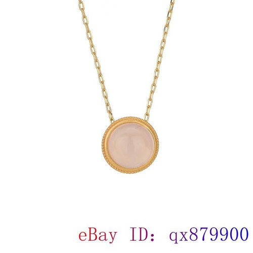 Collar Colgante Jade Blanco Cadena Plata 925 Joyería Moda Lujo Natural - Imagen 5 de 5