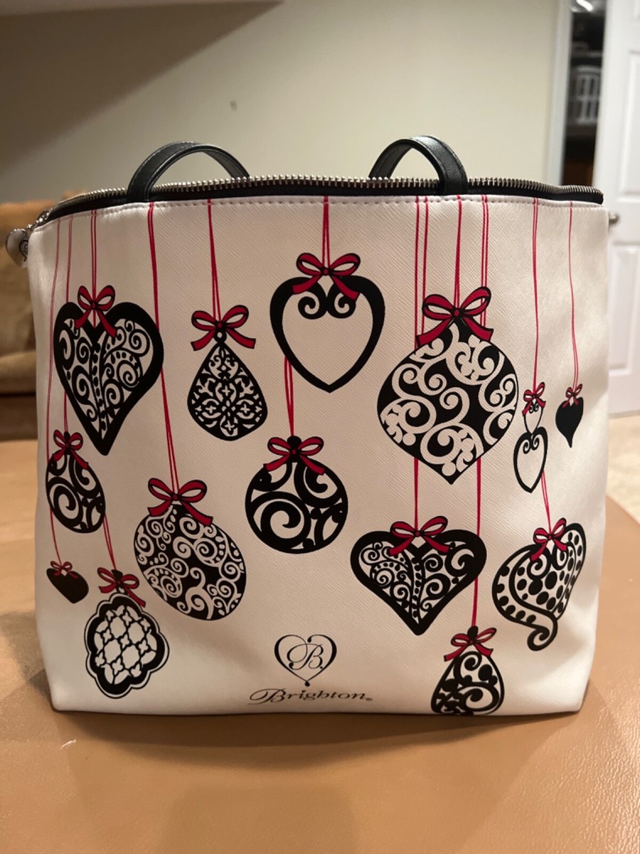 Retired Brighton Christmas Ornaments Love Notes Faux Saffino Leather Tote  Bag