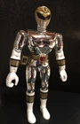Vintage 1995 Power Rangers Chrome Silver WHITE RANGER 8" Action Figure MMPR
