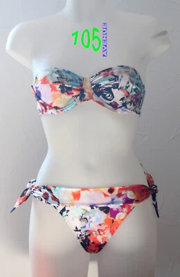 NEUF @@ MAILLOT 2 PIECES BIKINI ARMATURES BANDEAU + PAIN DE SUCRE + 2  - Photo 1/3