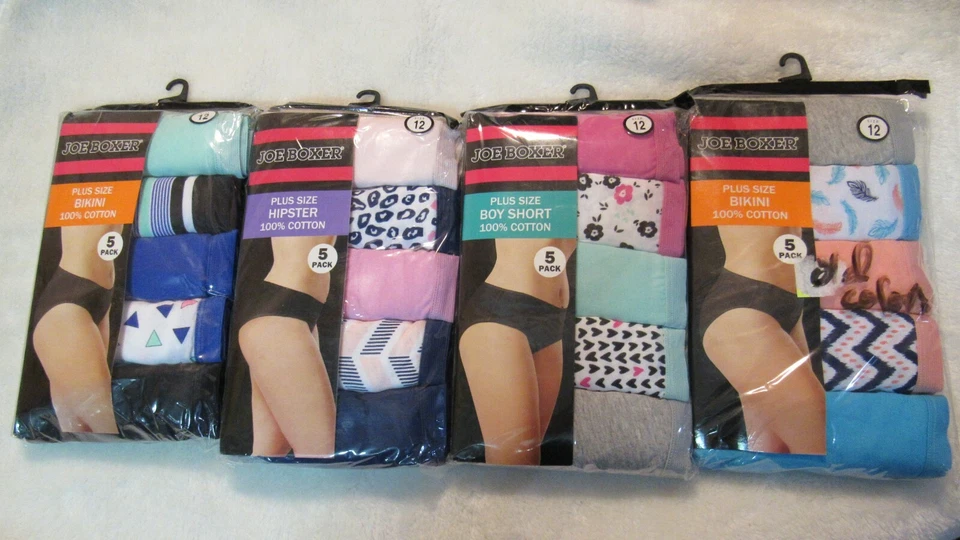 Joe Boxer 5 Pack Womens Panties Plus Size Bikini boy short Size 12 choice - Image 1 of 1