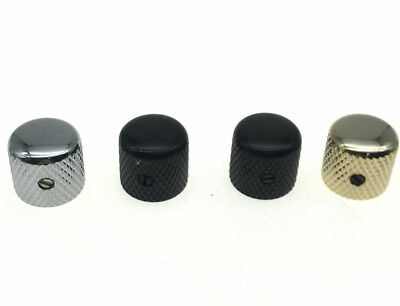2 Pcs Metal Tele Telecaster Guitar Dome Knobs Bass Knob w/ Set Screw