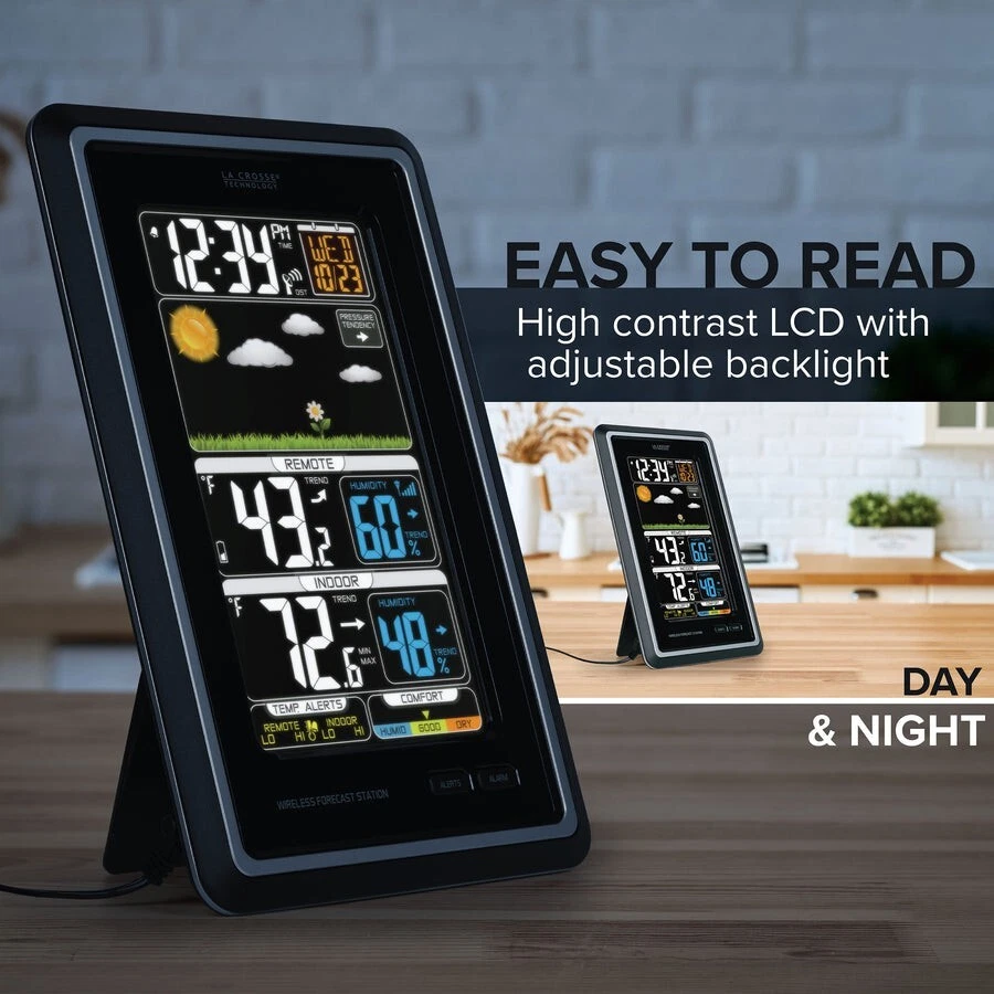 La Crosse Technology S88907 Vertical Wireless Color Forecast Station with Tem... - Image 3 of 4