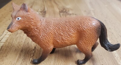 Fox Toy Figure Toy Plastic 6''  Realistic Play Reddish Brown Fox