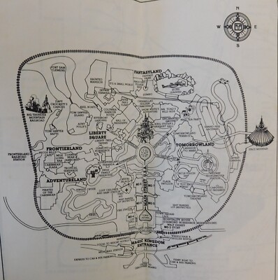 Walt Disney World Road Atlas For Cast Members Foldout Map 1986 | eBay