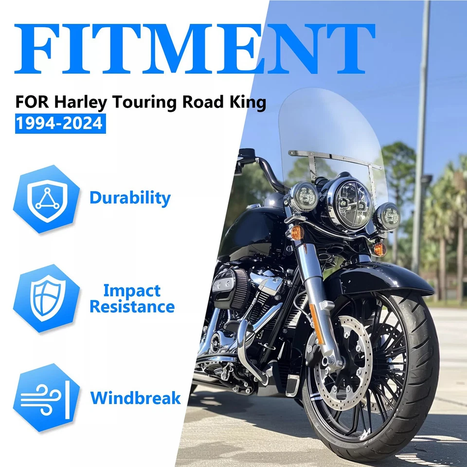 Parabrisas desmontable para Harley Touring Road King CVO FLHR 1994-2024 Foto 4 de 4