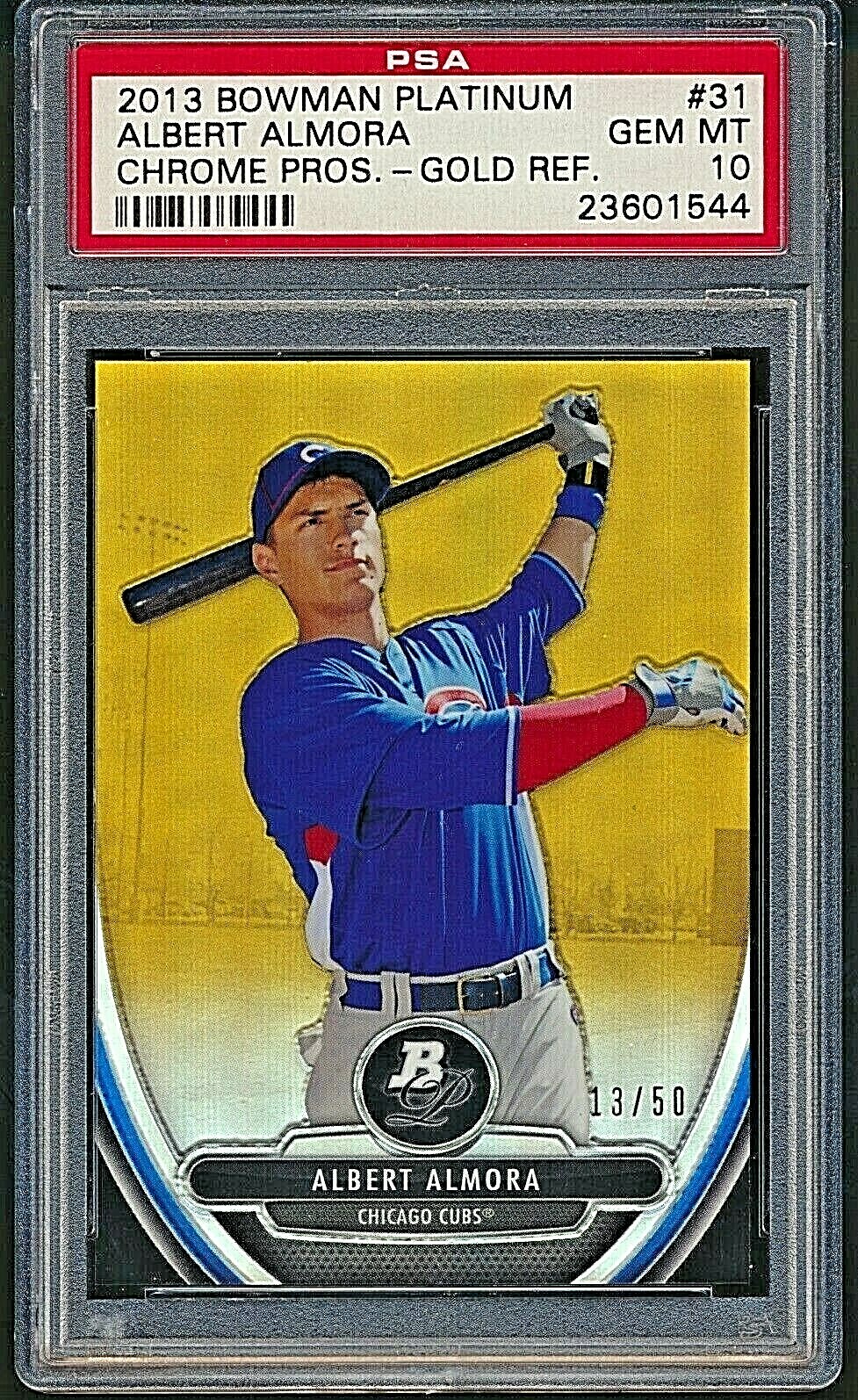 2013 Platinum Albert Almora RC Rookie 13/50 Gold Refractor PSA 10 *pop 1* #31