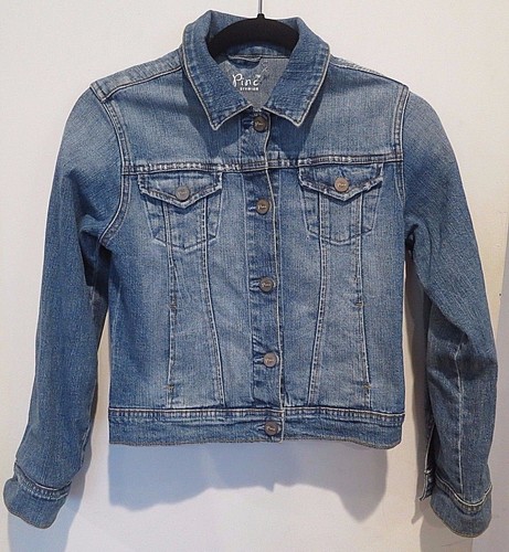 DISTRESSED DENIM JEAN JACKET SZ 