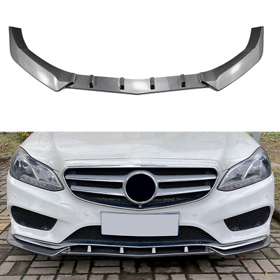 Black Front Bumper Spoiler Lip Kit For Benz E Class W212 S212 Sport 2013-2015