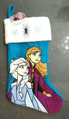 New Nwt Premium Disney Frozen II Embroidered Elsa & Anna Christmas Stocking 17''