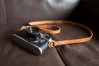 Handmade Genunie Real Leather camera strap neck strap for vintage camera brown