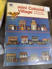 Whitman Vintage Mini Colonial Village 1910, Press Out  Assemble 1975 , Uncut