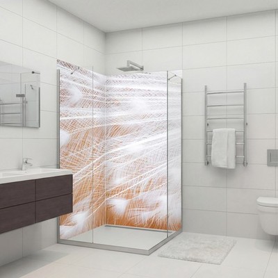 Duschrückwand Dusche Fugenlos Wandverkleidung Motiv: Boho, 3mm, Aluminium