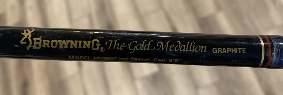 De colección Browning Gold Medallion caña de pescar grafito 8’6” M129857 salmón 8-20 LWT Foto 2 de 4