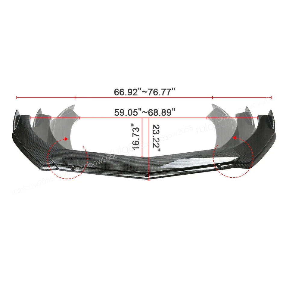 Add-on Car Front Bumper Lip Splitter Carbon Fiber Style For 2009 Audi TT Quattro Foto 4 de 4