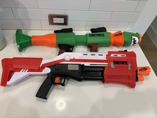 Fortnite nerf Dart Blaster Lot of 2 Tactical shotgun, rocket launcher NO DARTS