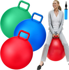3 Pcs 29 Inch Bouncing Ball with Handle, Outdoors Hopper Jumping Hopping Ball an