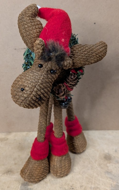 Delton Products Long Legs Moose with Wreath Freestanding Christmas Decoration