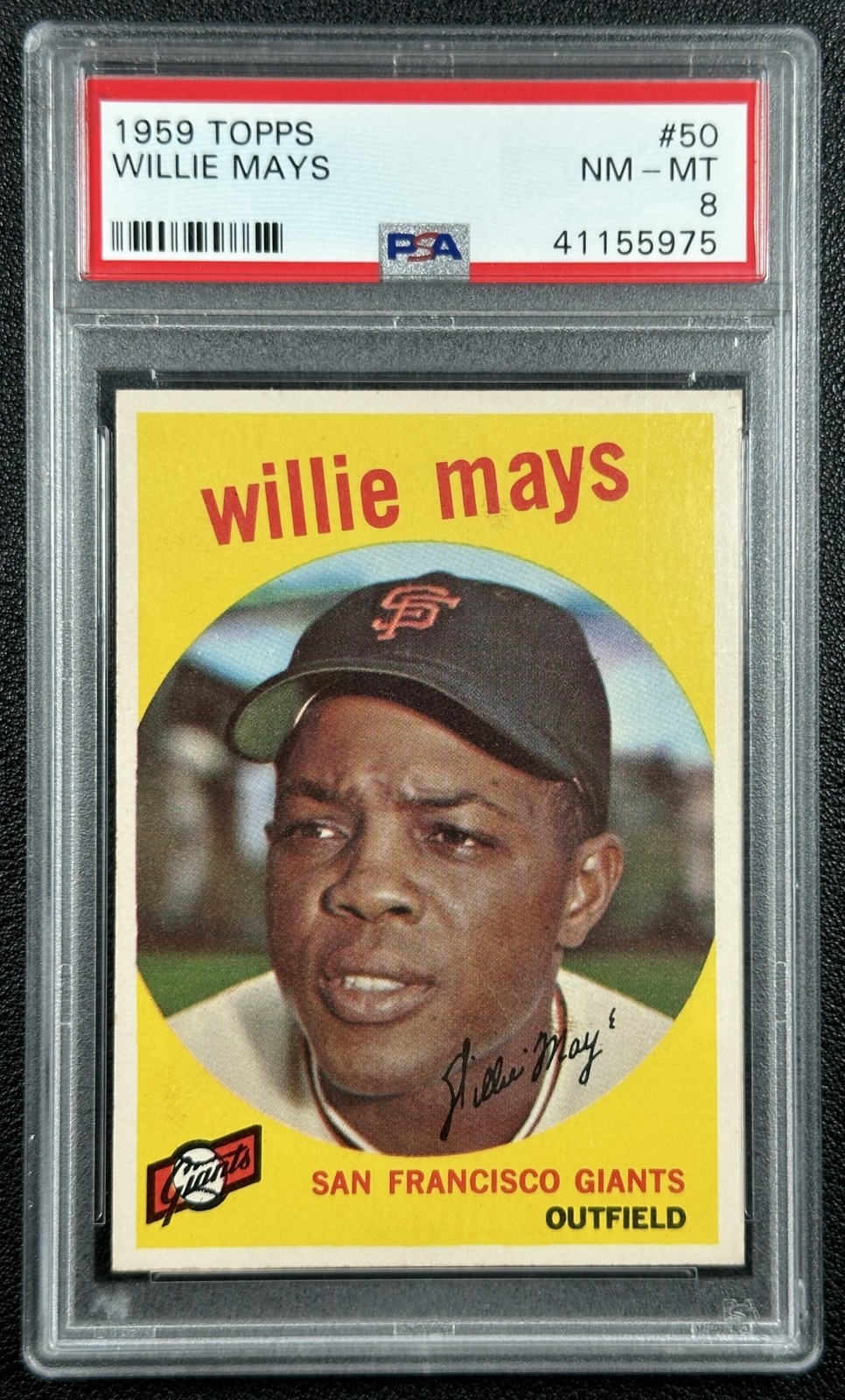 WILLIE MAYS PSA 8 1959 TOPPS BASEBALL #50 CENTERED NM-MT GIANTS
