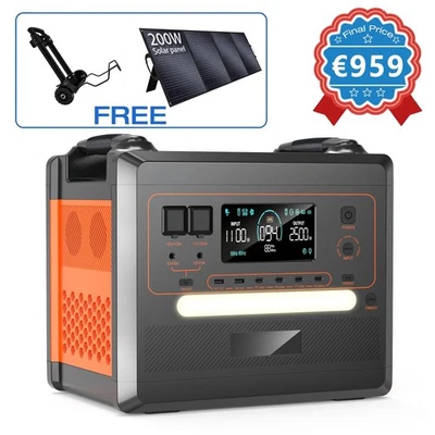 SolarPlay 2304Wh LiFePO4 Tragbare Powerstation mit Solar Panel and Handkarren