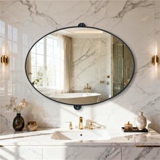 Pivot Mirror Black Metal Framed Decorative Wall Bathroom Mirror Bedroom Entryway