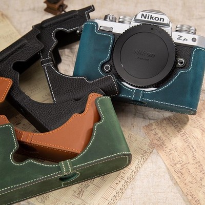 Handmade Genuine Real Leather Half Camera Case Bag Cover For Nikon ZFC