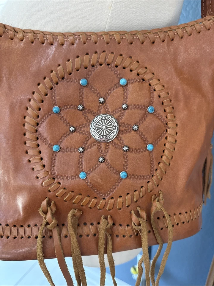 Bolso de hombro grande de cuero American West Dream Catcher Foto 4 de 4
