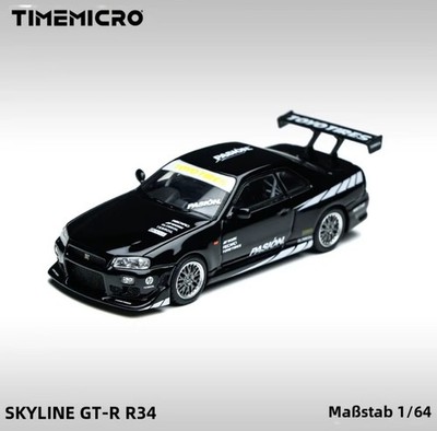 TIME MICRO 1:64 Nissan Skyline GT-R R34   Sammlermodell mit Acrylbox
